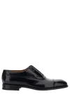 Ferragamo Oxford Lace-up Shoes With Polished Finish In Black