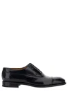 Ferragamo Oxford Lace-up Shoes With Polished Finish In Black