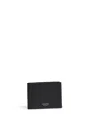 Ferragamo Rectangular Black Leather Wallet With Discreet Logo In Black