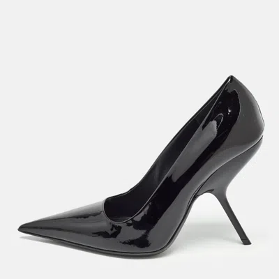 Pre-owned Ferragamo Black Patent Leather Eva Pumps Size 38.5