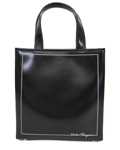 Pre-owned Ferragamo Black Patent Leather Handbag (authentic Pre-loved)