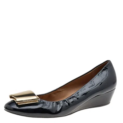 Ferragamo Black Patent Leather Pumps
