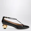 Ferragamo Round Toe T-bar Strap Gold Heel