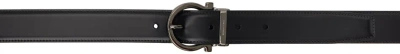 Ferragamo Black Pin-buckle Reversible Belt In Nero Blue Marine