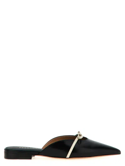 FERRAGAMO BLACK POINTED TOE MULES