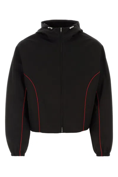 FERRAGAMO BLACK POLYESTER BLEND JACKET