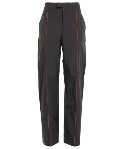 Ferragamo Black Polyester Blend Pant In Neroblack