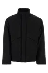 Ferragamo Black High Neck Padded Jacket In Nero
