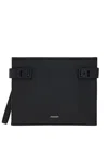 Ferragamo Black Pouch With Gancini Buckles