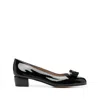 Ferragamo Vara Bow-embellished Patent-leather Pumps In Black