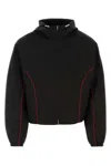 Ferragamo Contrast-piping Drawstring Lightweight Jacket In Black
