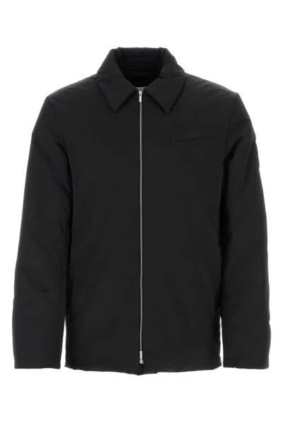 Ferragamo Logo-appliqué Padded Shirt Jacket In Black