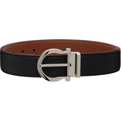 Ferragamo Black Reversible & Adjustable Gancini Casual Belt