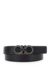 Ferragamo Black Reversible Buckle Belt In Black