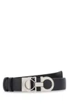 Ferragamo Black Reversible Gancini Buckle Belt In Black
