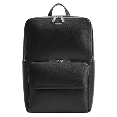 Ferragamo Black Revival Leather Backpack