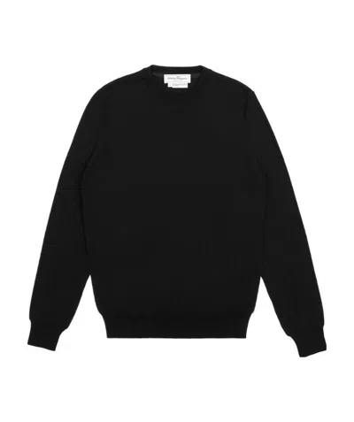 Ferragamo Black Round Neck Knitted Sweater