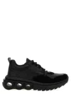 Ferragamo Elastic Knitted Casual Sneakers In Black