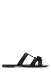 Ferragamo Lilou Vara Plate Flat Slides In Black