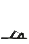 Ferragamo Lilou Vara Plate Flat Slides In Nero||nero||nero