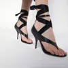 Ferragamo Black Sandal With Heel And Ribbon Women In Black