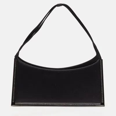 Pre-owned Ferragamo Black Satin Frame Shoulder Bag