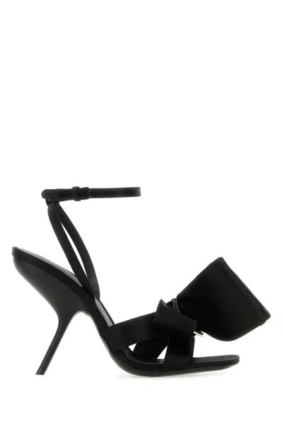 Ferragamo Black Satin Sandals