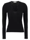 Ferragamo Shaped Neckline Sweater Sweaters And Cardigans Black In Black
