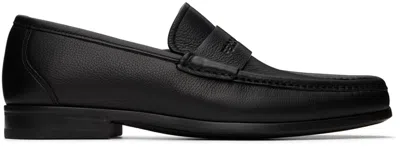 Ferragamo Black Signature Loafers In Nero