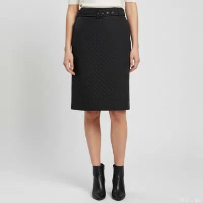 Pre-owned Ferragamo Black Silk Blend Quilted Skirt M