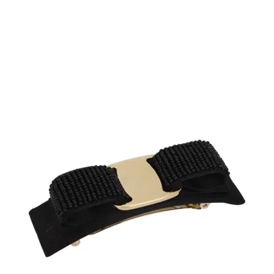 Ferragamo Black Silk Hair Bow