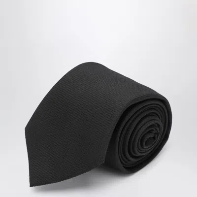 Ferragamo Black Silk Jacquard Tie