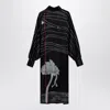 Ferragamo Spirit Print Satin Dress