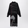 Ferragamo Spirit Print Satin Dress