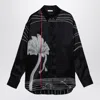 Ferragamo Black Silk Satin Shirt