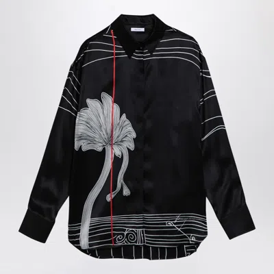 Ferragamo Black Silk Satin Shirt