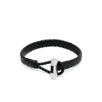 Ferragamo Leather Bracelet In Black