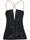 Ferragamo Women Satin Sleeveless Top In Black