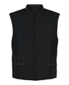 Ferragamo Black Sleeveless Vest With Stand Collar And Front Zip Closure In Black