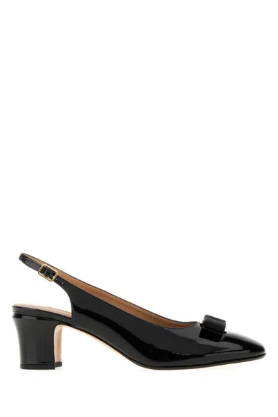 Ferragamo Black Slingback Heels