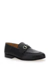 Ferragamo Mule Corsaro With Metallic Hardware And Round Toe In Black