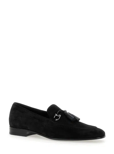 Ferragamo Black Slip On Loafers
