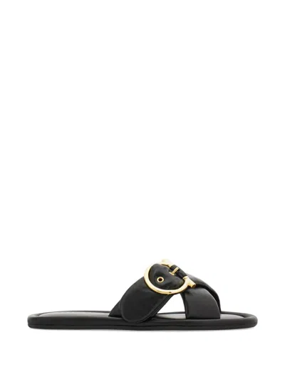 Ferragamo Black Slip-on Flats In Multi