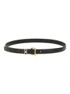 Ferragamo Black Solid Buckle Belt In Brown