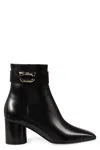 Ferragamo Black Solid Zipper Boots In Black