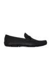 Ferragamo Black Solid Loafers In Black