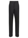 Ferragamo Black Stretched Pleated Trousers In Black