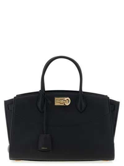 Ferragamo Black Studio Soft Large Tote