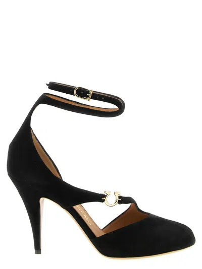 Ferragamo Black Suede Heels