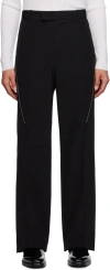 Ferragamo Zip Detail Tailored Trousers In 1534/001 Nero/red